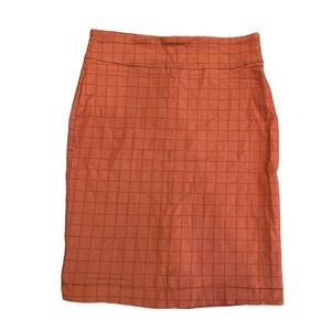 2/$15 SOHO Apparel Ltd. M Rust orange Pencil Skirt square texture